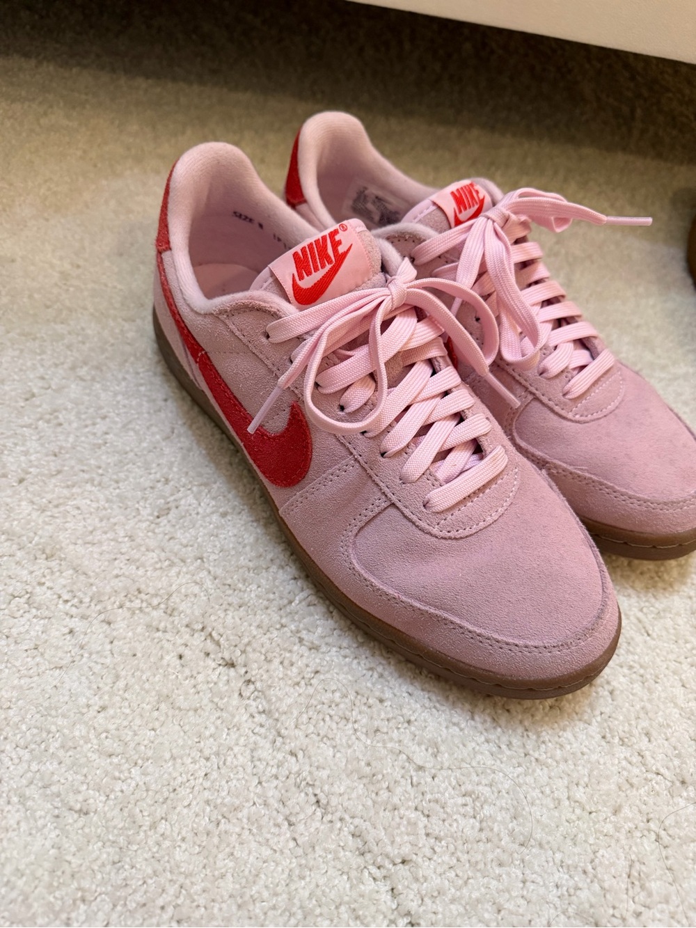 Nike Women's Pink Suede Sneakers 8